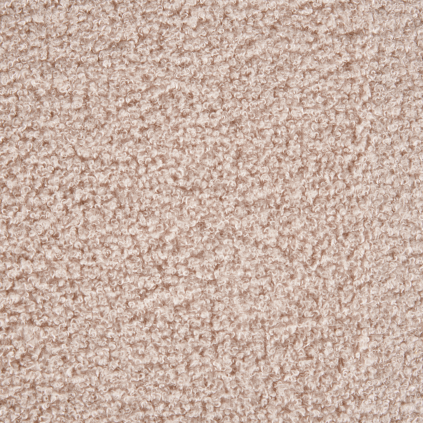 Beige Boucle Footstool With Wooden Legs