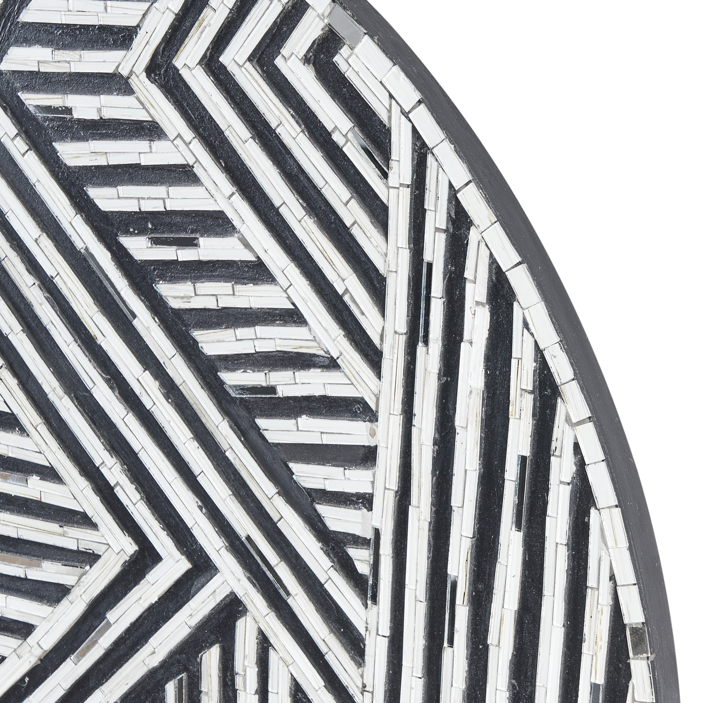 Glass Half Circle Wall Art Geometric Black White Minimalist