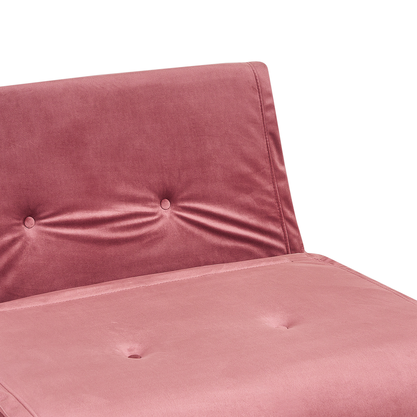 Pink Velvet 1 Seater Sofa Bed Fold-Out Sleeper Gold Legs