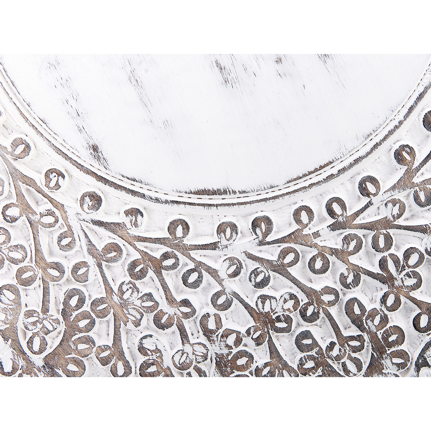 Co Side Table Off White Carved Pattern