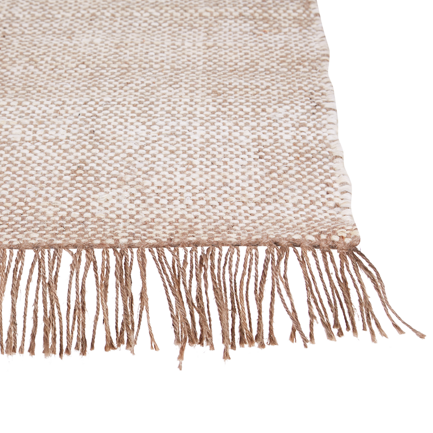 Jute Geometric Area Rug 140 x 200cm Brown Rustic Boho