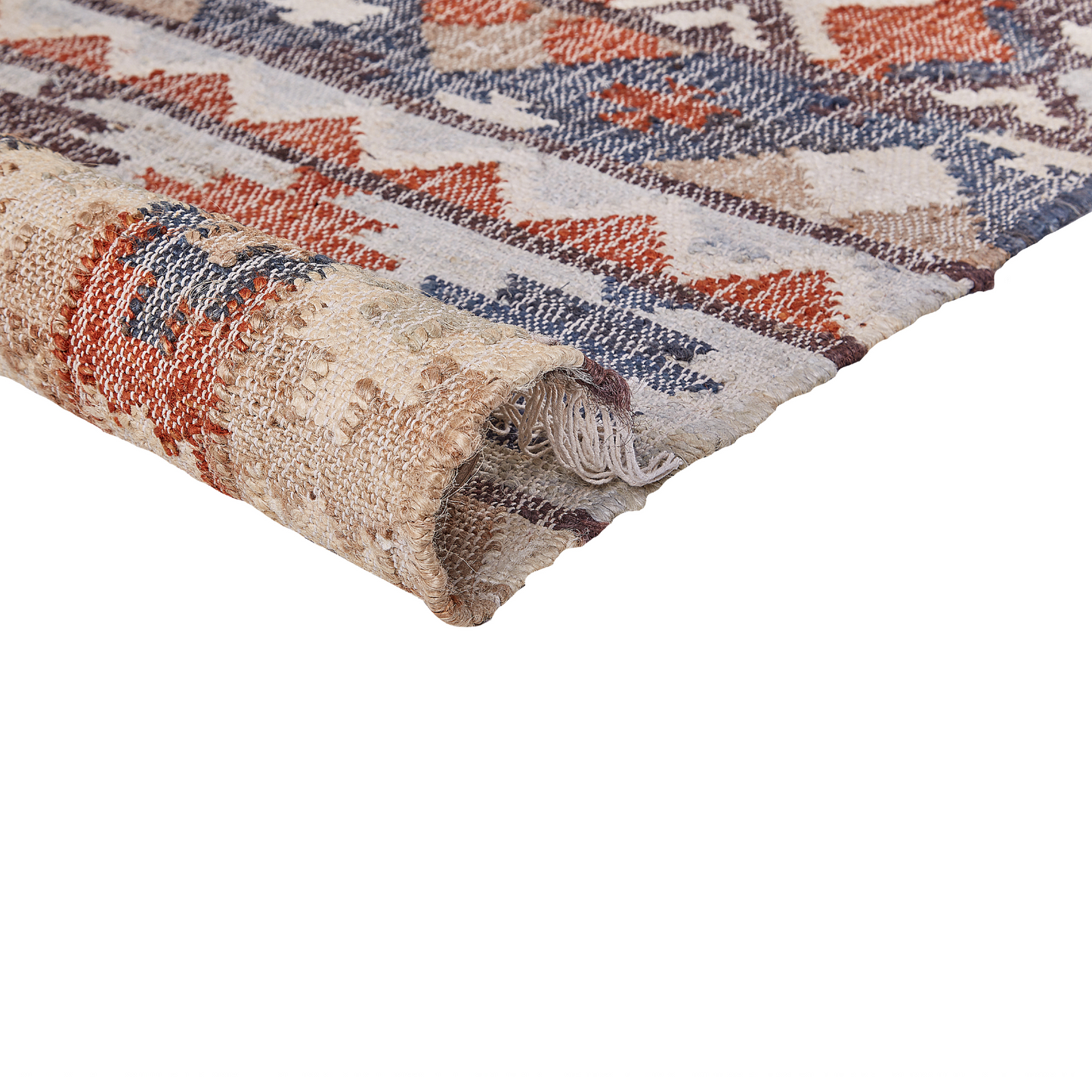 Multicolour Jute Rug 80 x 150cm Handwoven Tassels