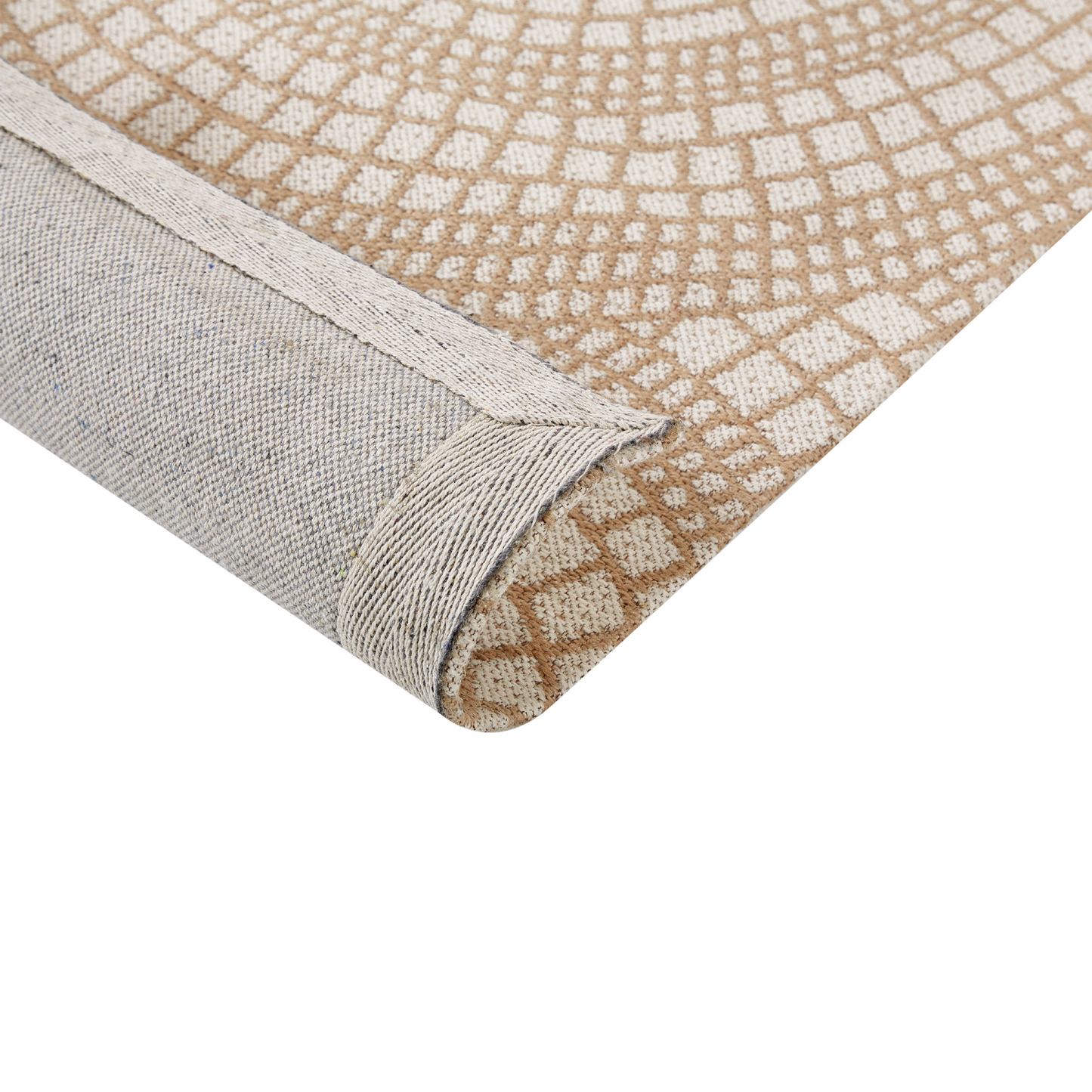 Jute Area Rug 80 x 150cm Beige White Geometric Flat Weave Boho