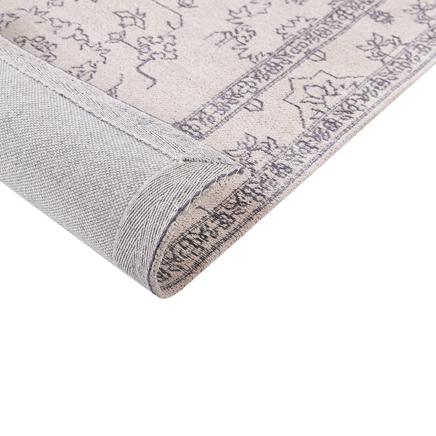 Runner Rug Beige 80 x 300cm Geometric Hallway Carpet