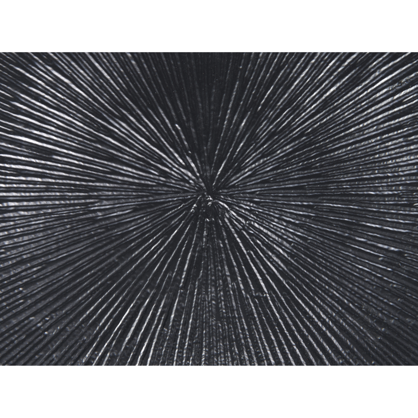Side Table 40cm Black Aluminium Round Carved Top