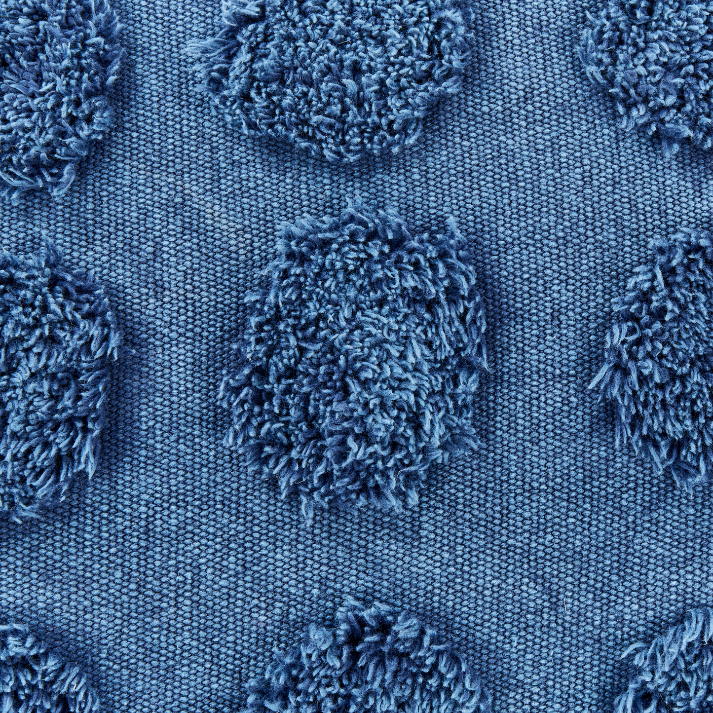 Blue Cotton Pouffe 50 x 50 x 35cm EPS Beads Polka Dot Boho Square