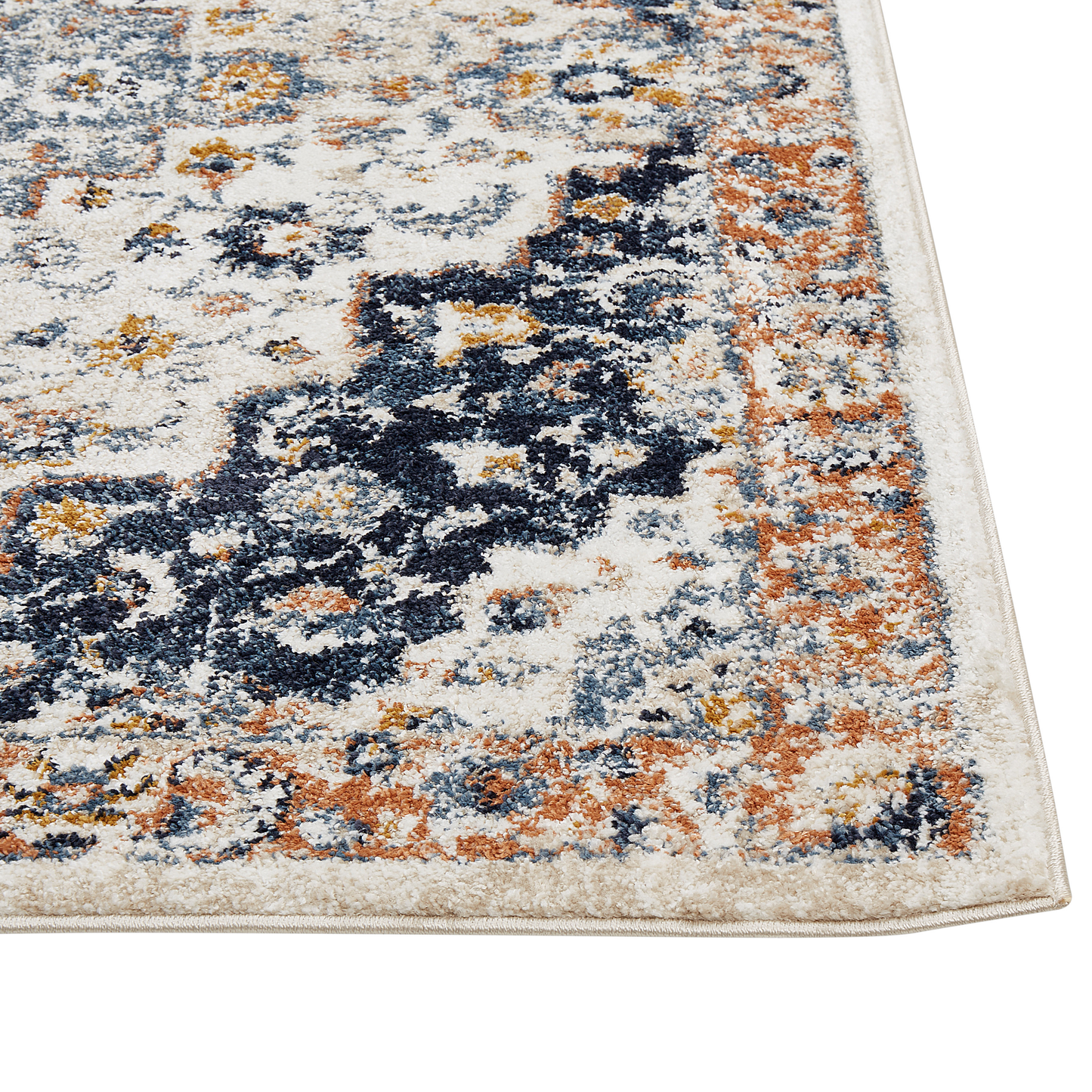 Beige Blue Oriental Vintage Area Rug 80 x 150cm