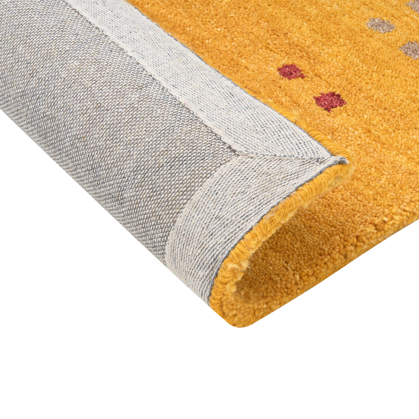 Wool Geometric Area Rug 80 x 150cm Hand Tufted Boho Yellow
