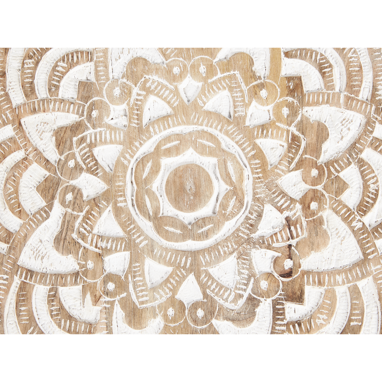 Set Of 2 Mango Wood Coffee Side Tables Oriental Design