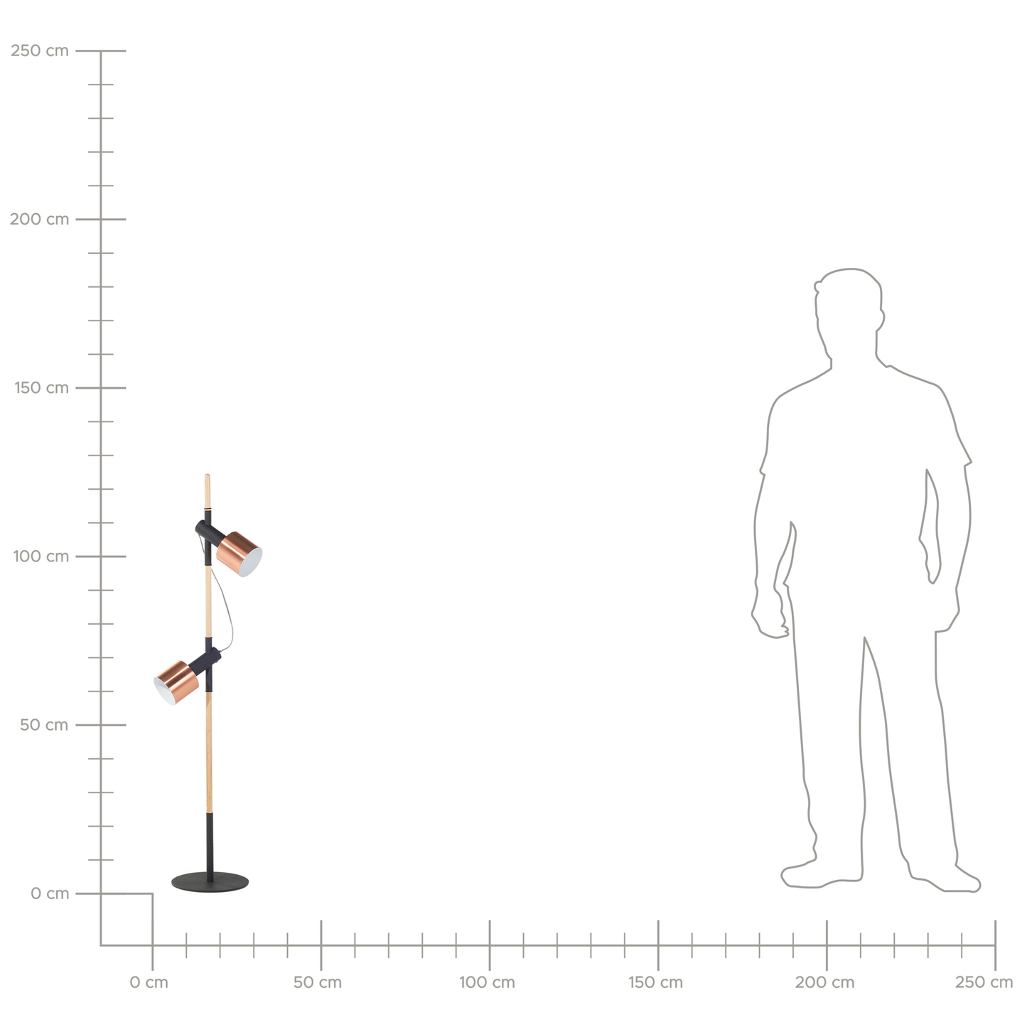 Floor Lamp Black Copper 125cm Adjustable Round Spotlights