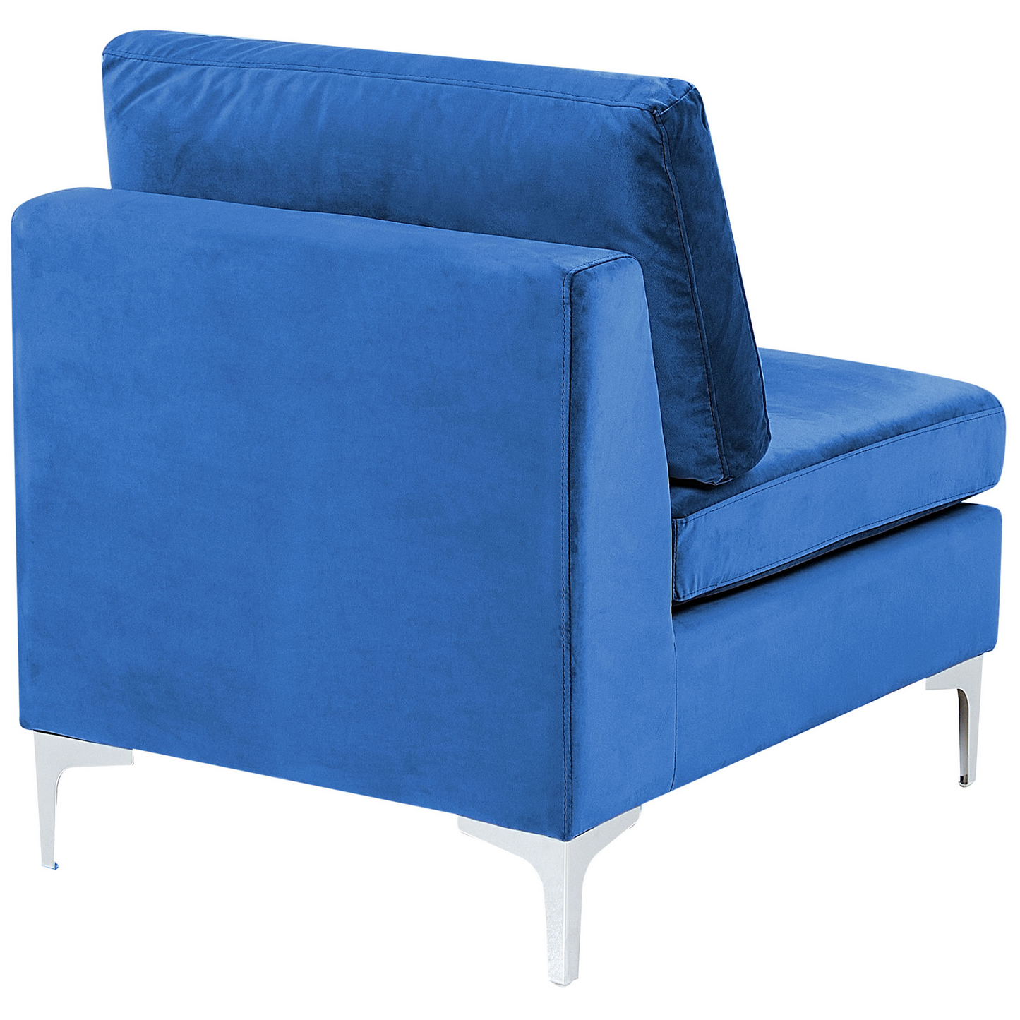 Modular Sofa Blue Velvet U Shape 6 Seater Ottoman