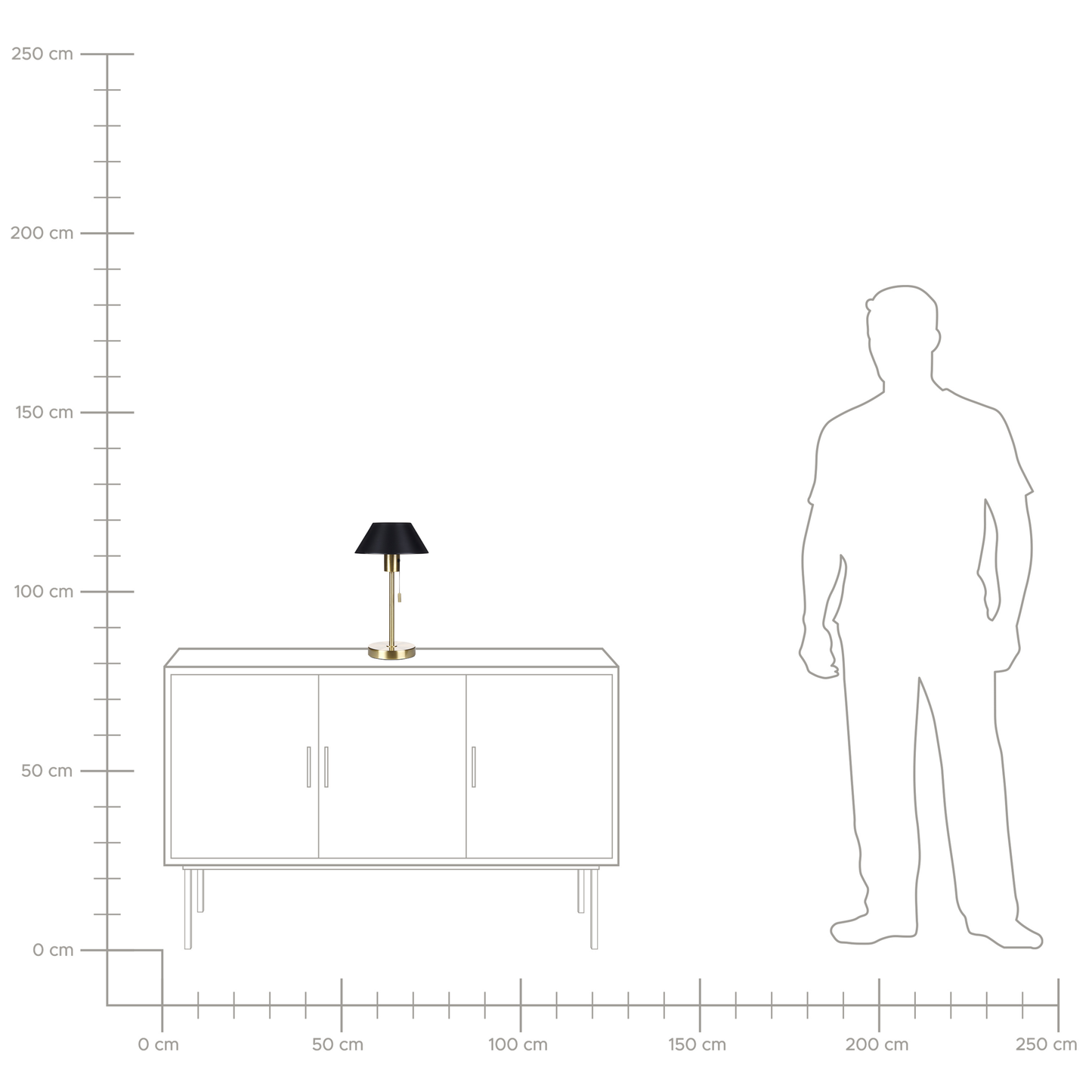Table Lamp Black And Gold Iron Cone Shade With Pull Switch For Office And Study