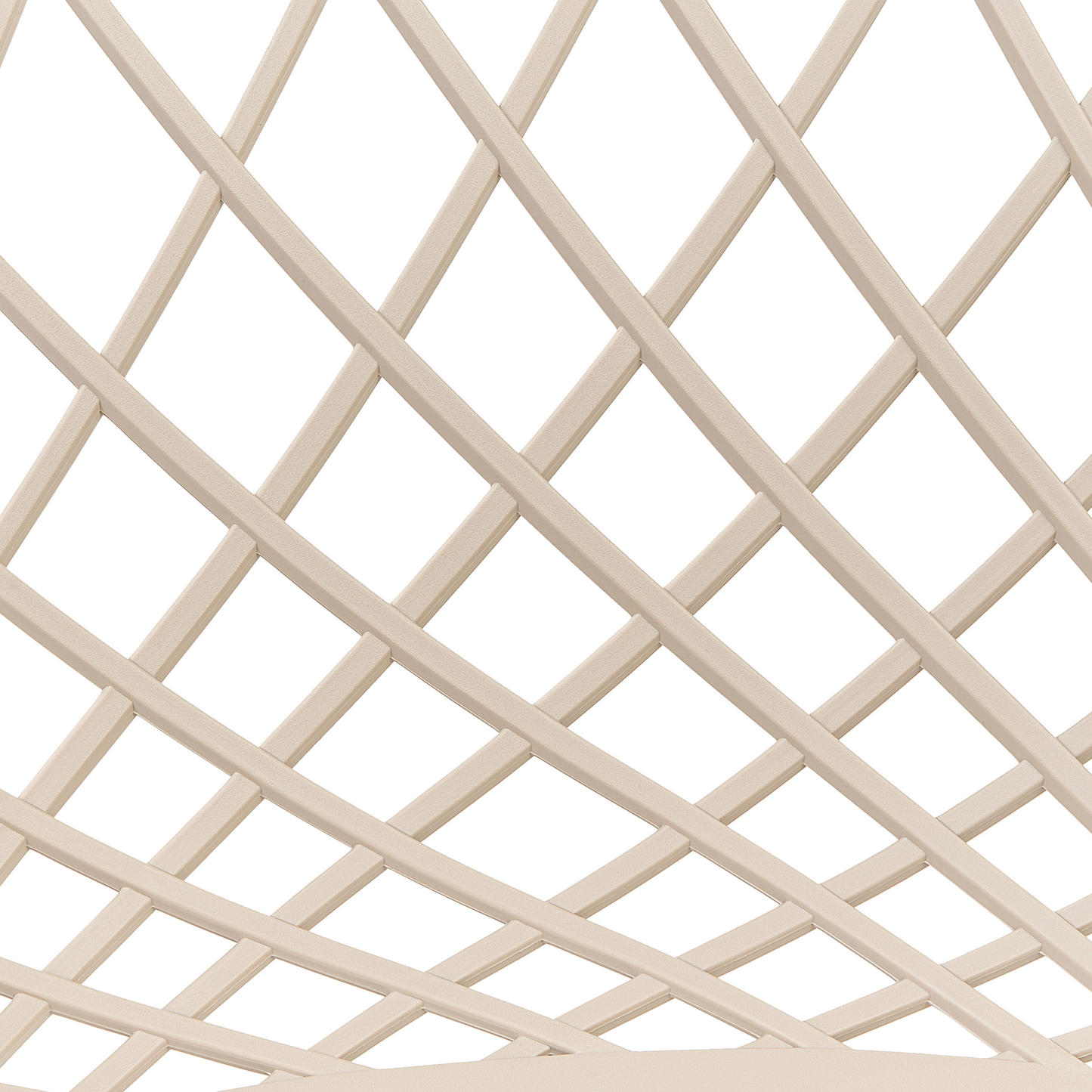 Set Of 2 Beige Dining Chairs With Net Backrest