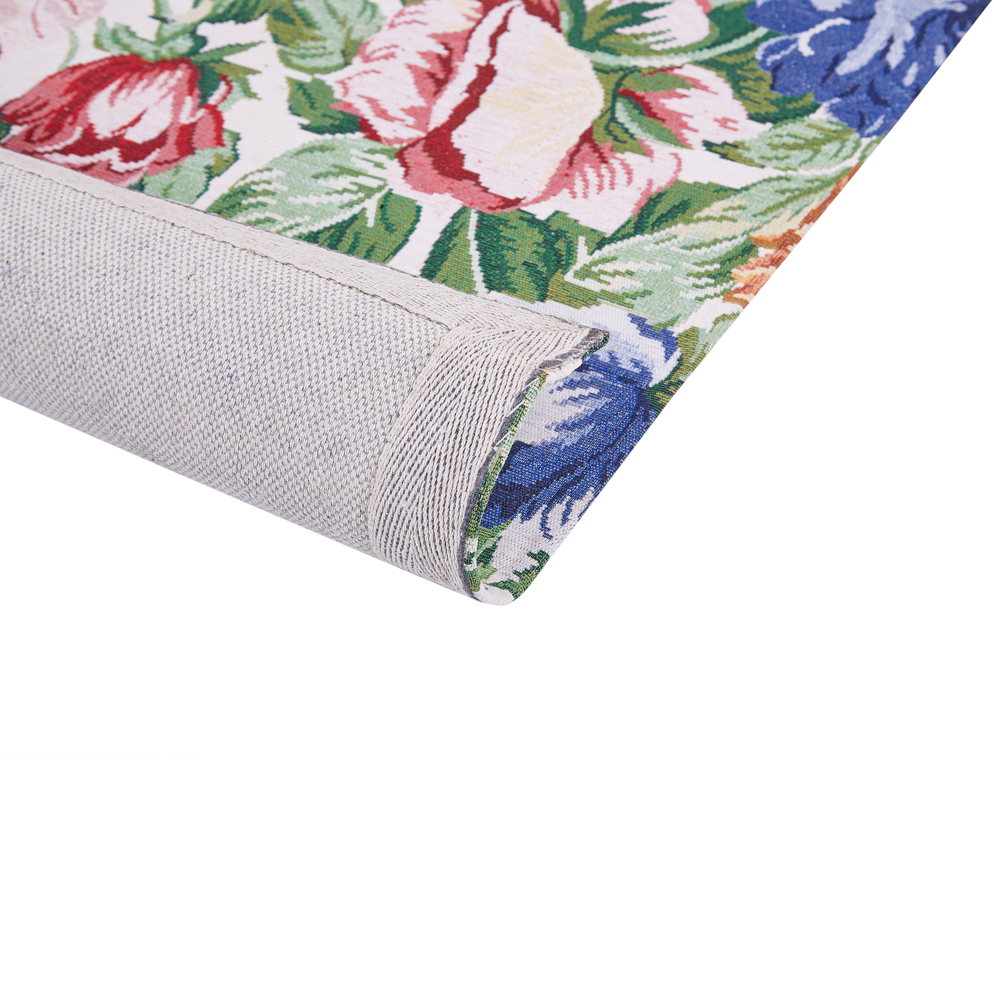 Multicolour Cotton Rug 140 x 200 Floral Weave Jacquard Boho