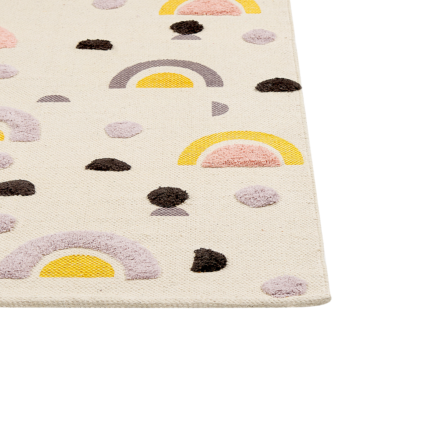 Rainbow Multicolor Kids Area Rug 80 x 150cm Cotton Polyester Low Pile Playroom Safe Anti Slip