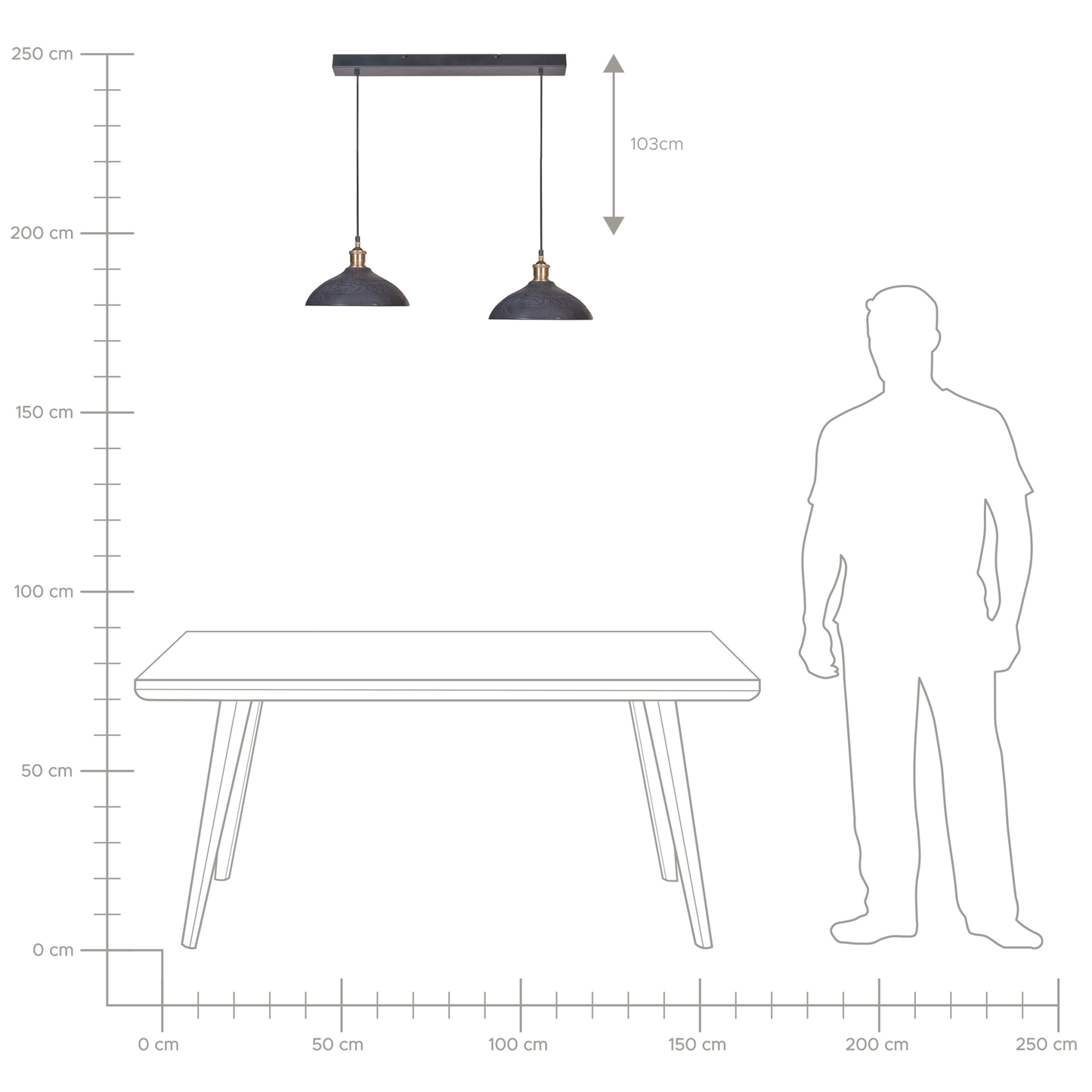 Pendant Lamp Black Natural Wood Shade Ceiling Light Handmade