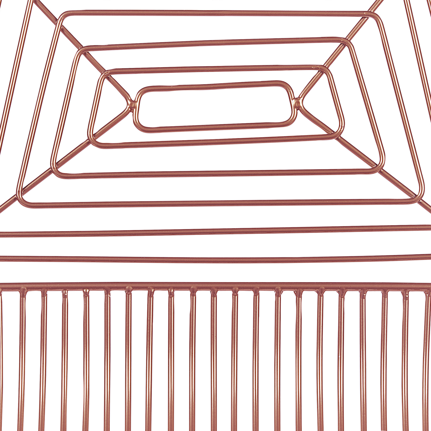 Rose Gold Metal Dining Chairs Set With Faux Leather Seat Pads