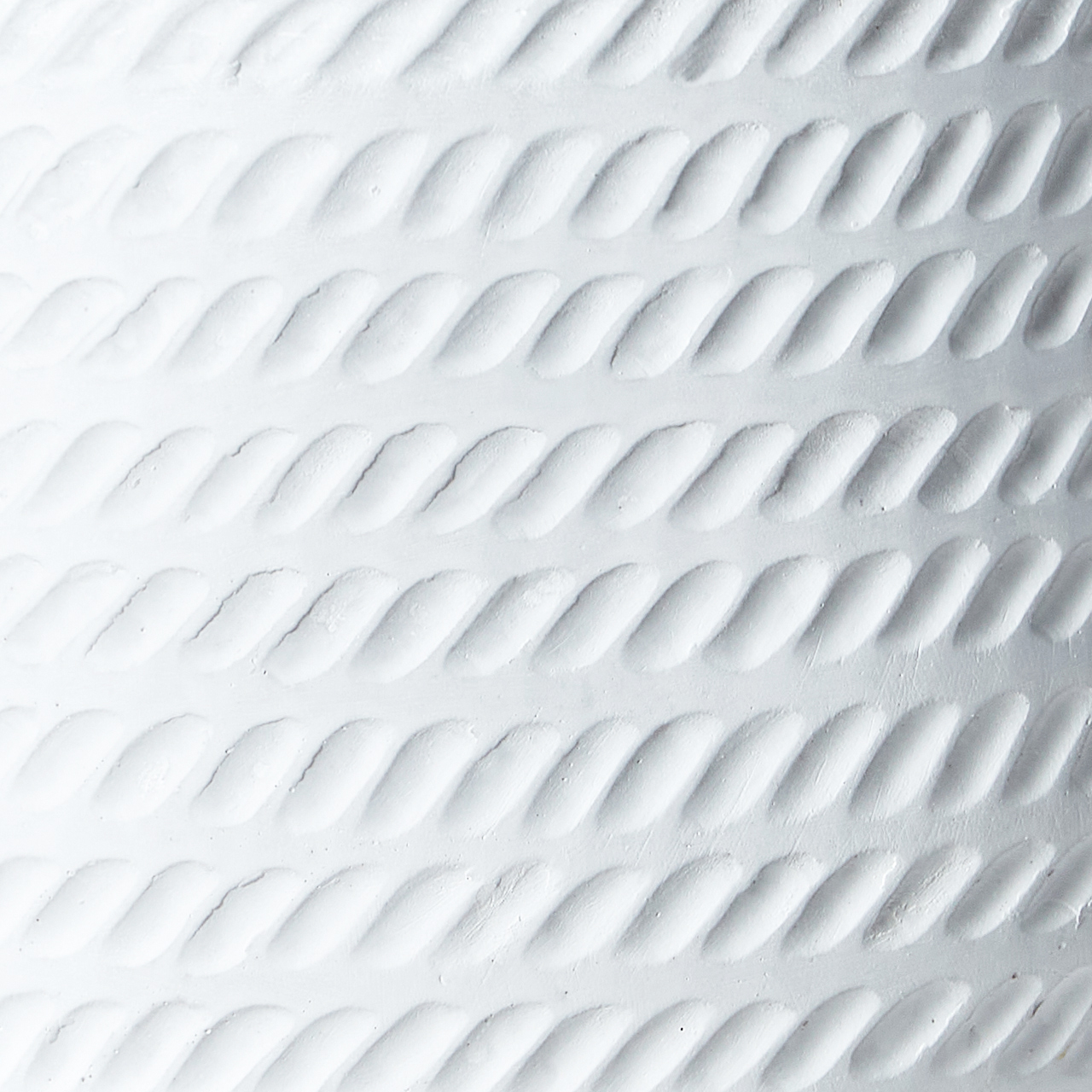 Luma Off White Fibre Clay Plant Pot 27cm Round Embossed Pattern