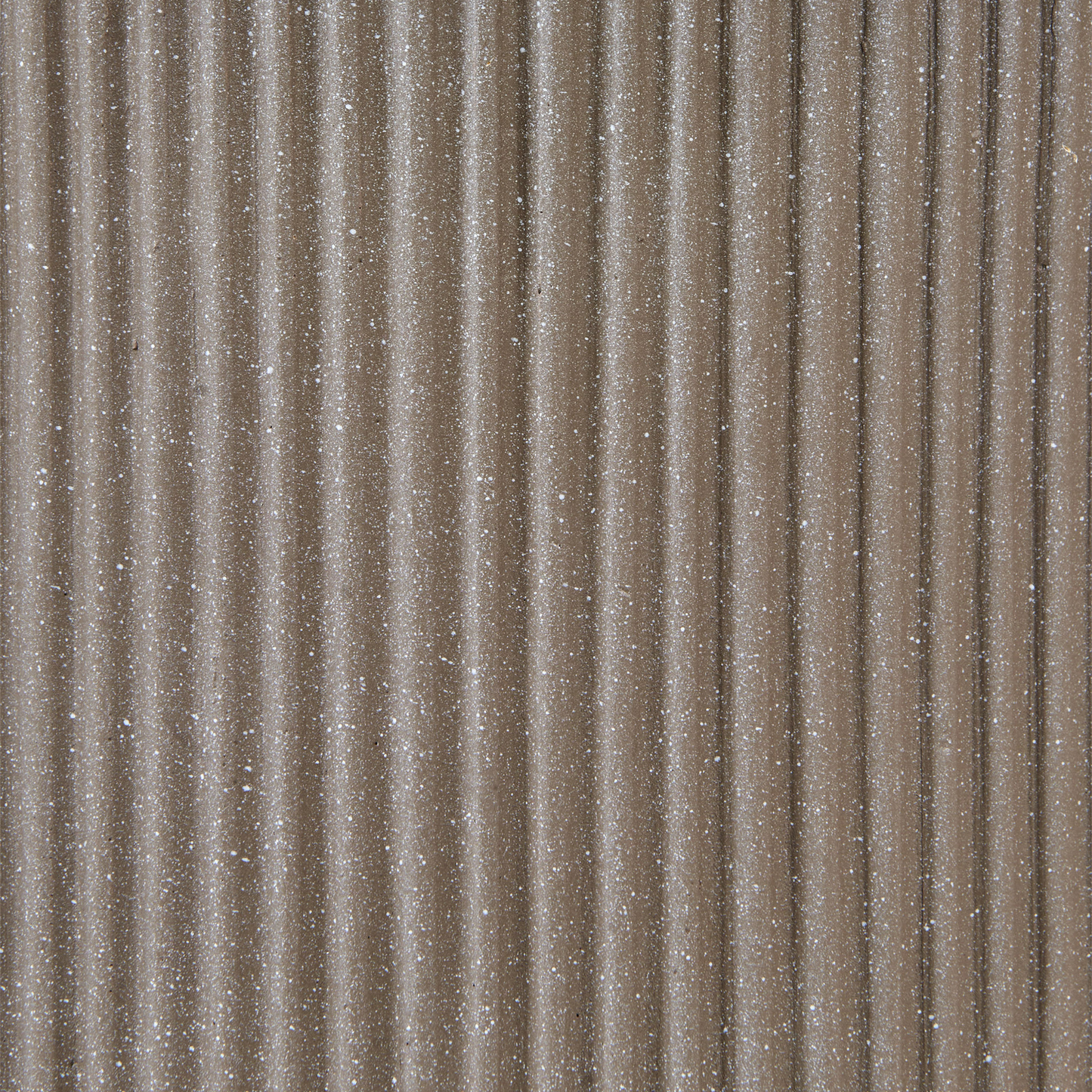 Taupe Fibre Clay Flower Planter 30cm Square Garden Pot With Drainage Holes Vertical Rib Finish Outdoor Patio