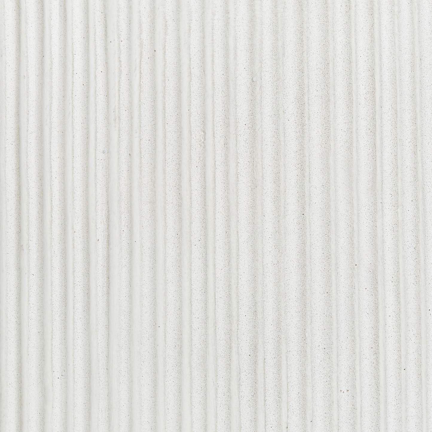 White Fibre Clay Flower Planter 30cm Square Pot With Drainage Hole And Vertical Rib Finish Outdoor