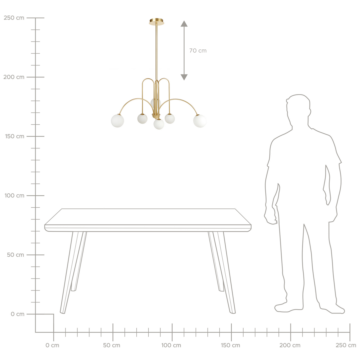 Gold Glass Shade Pendant Chandelier Lamp Modern Glamour