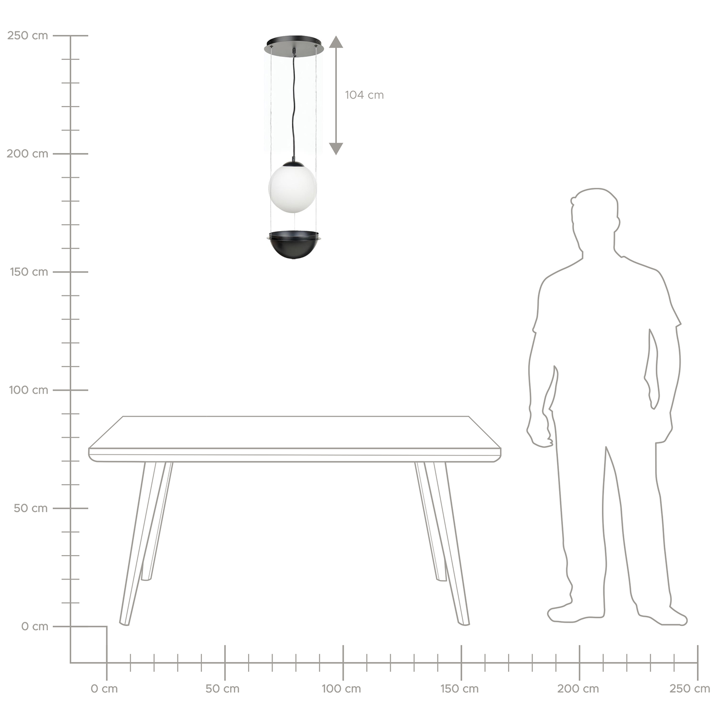 Pendant Lamp Black Glass Shade Half Round Accent