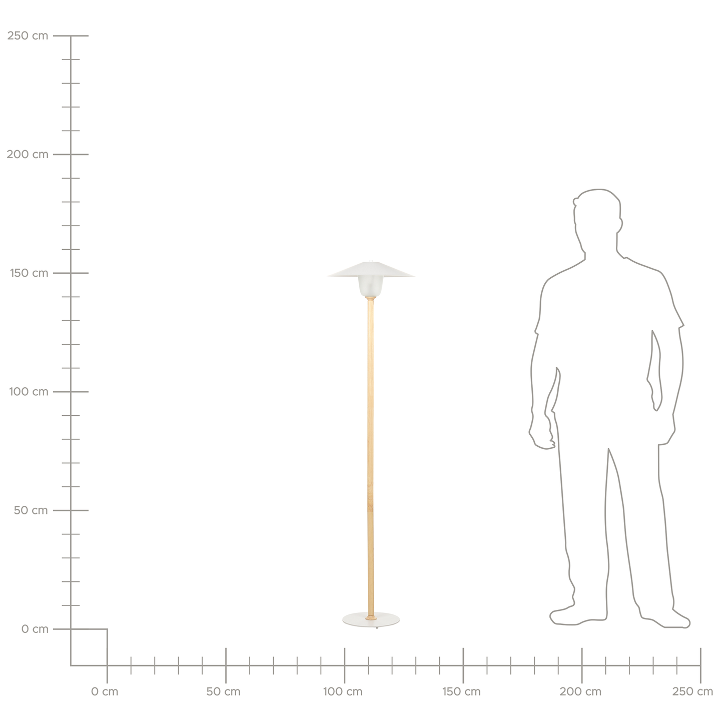 Floor Lamp White Shade Oak Wood Frame Minimalist