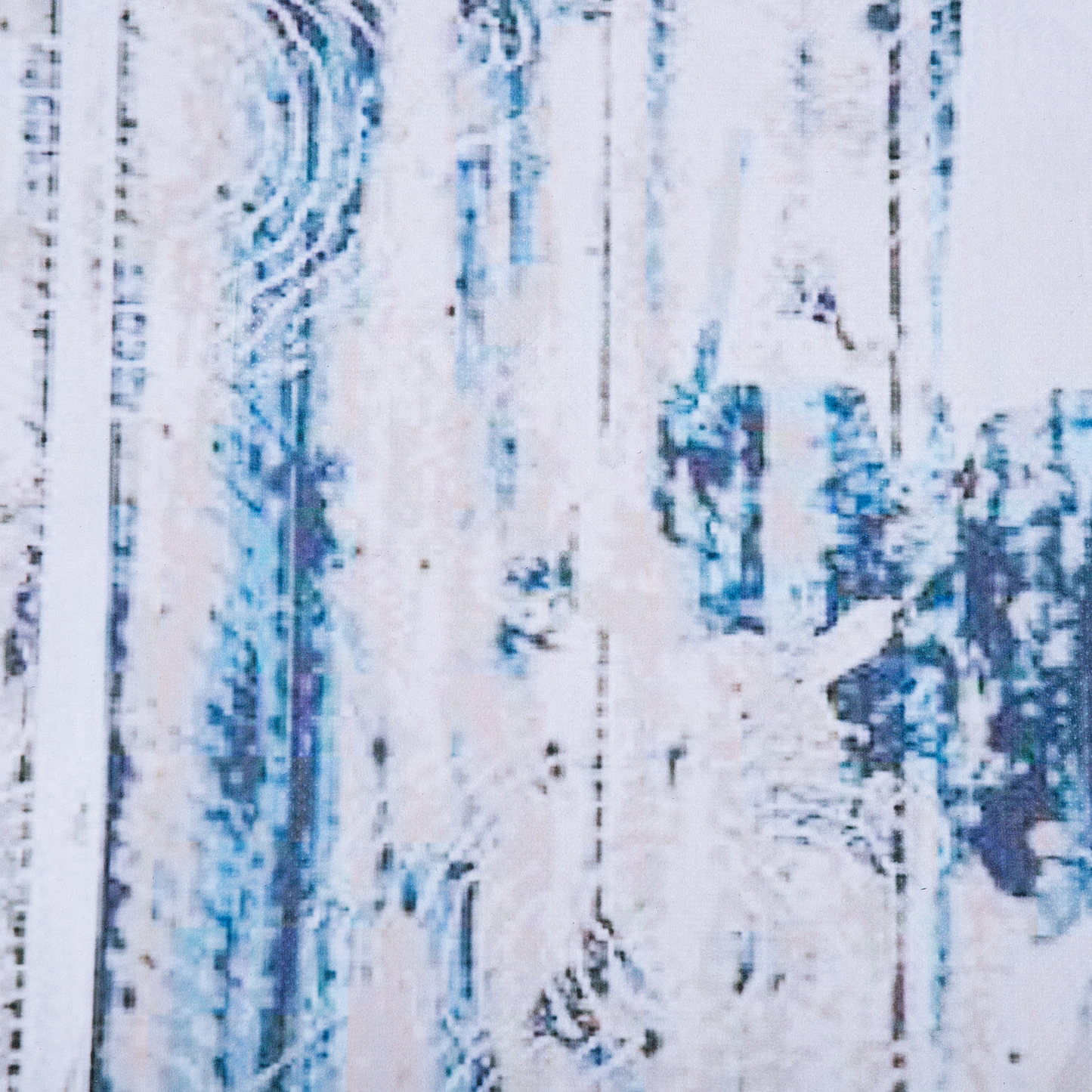 Area Rug Beige Blue Abstract Distressed Pattern 160 x 230cm