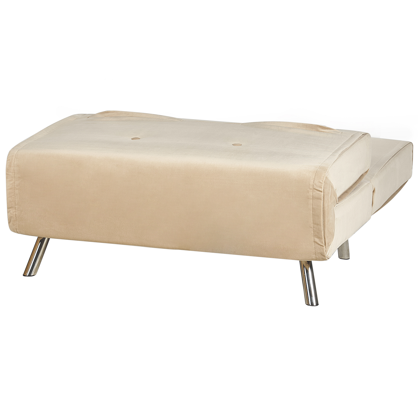 Velvet Sofa Bed Beige Single Sleeper Foldout Chair