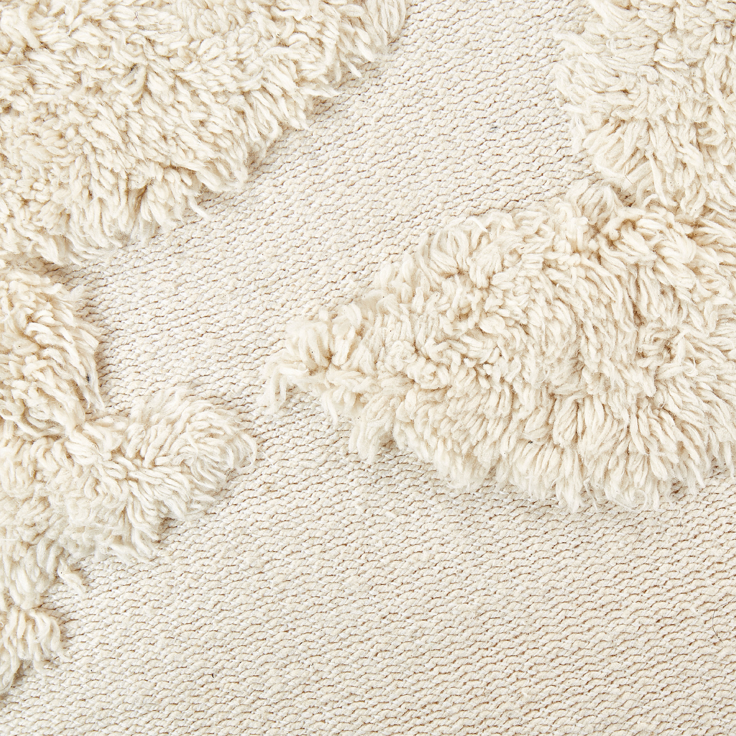Pouffe Beige Cotton 45cm Tufted Boho Style With EPS Filling