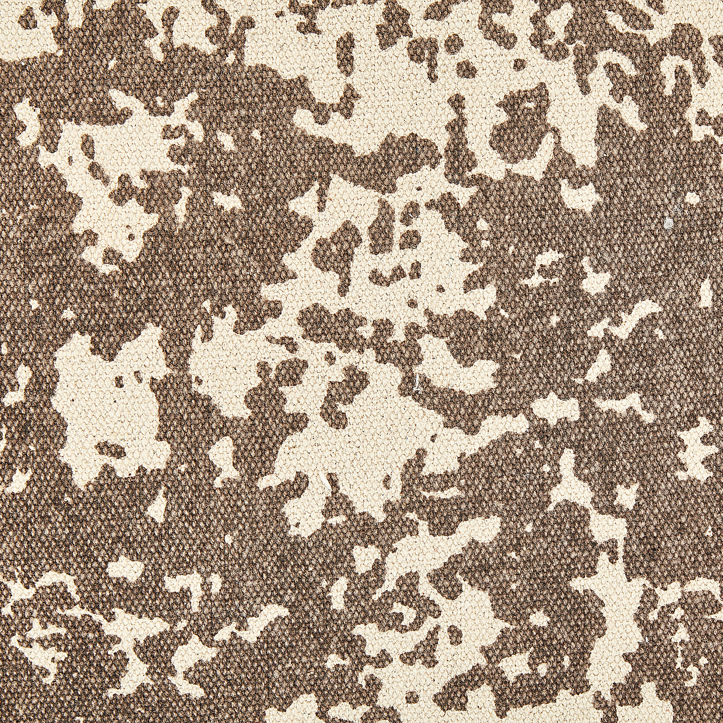 Floor Cushion 50 x 50cm Beige Brown Abstract Pattern Pouffe