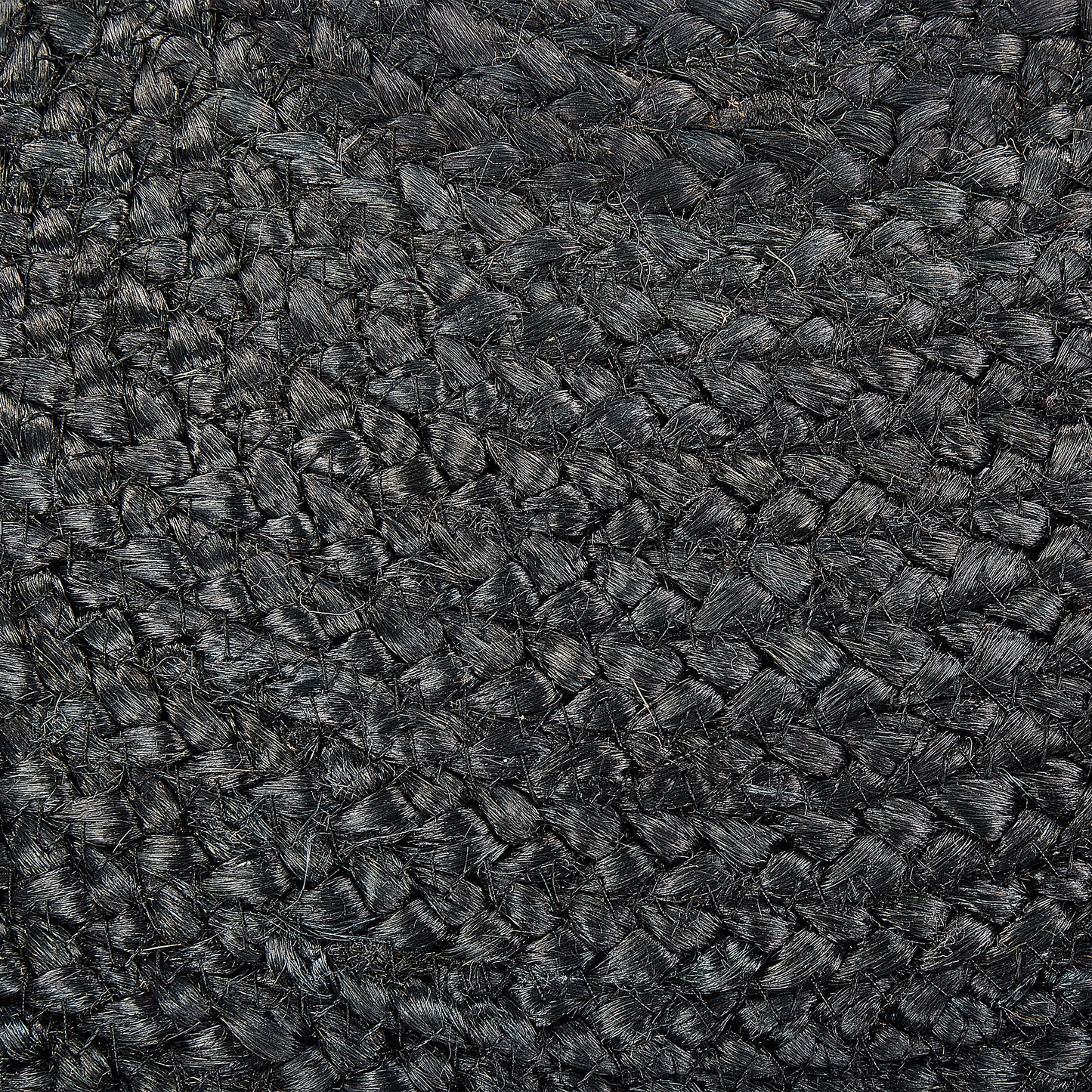 Jute Pouffe 50cm Black Round Boho Ottoman EPS Fill