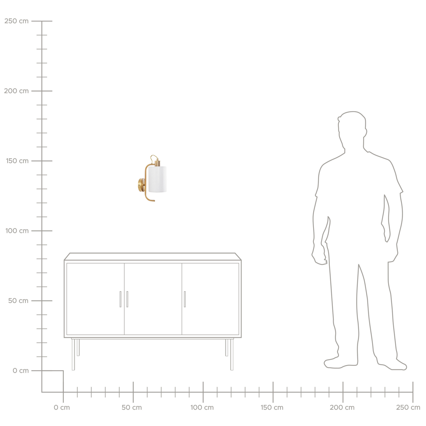 Wall Lamp White Linen Shade 30cm Copper Base
