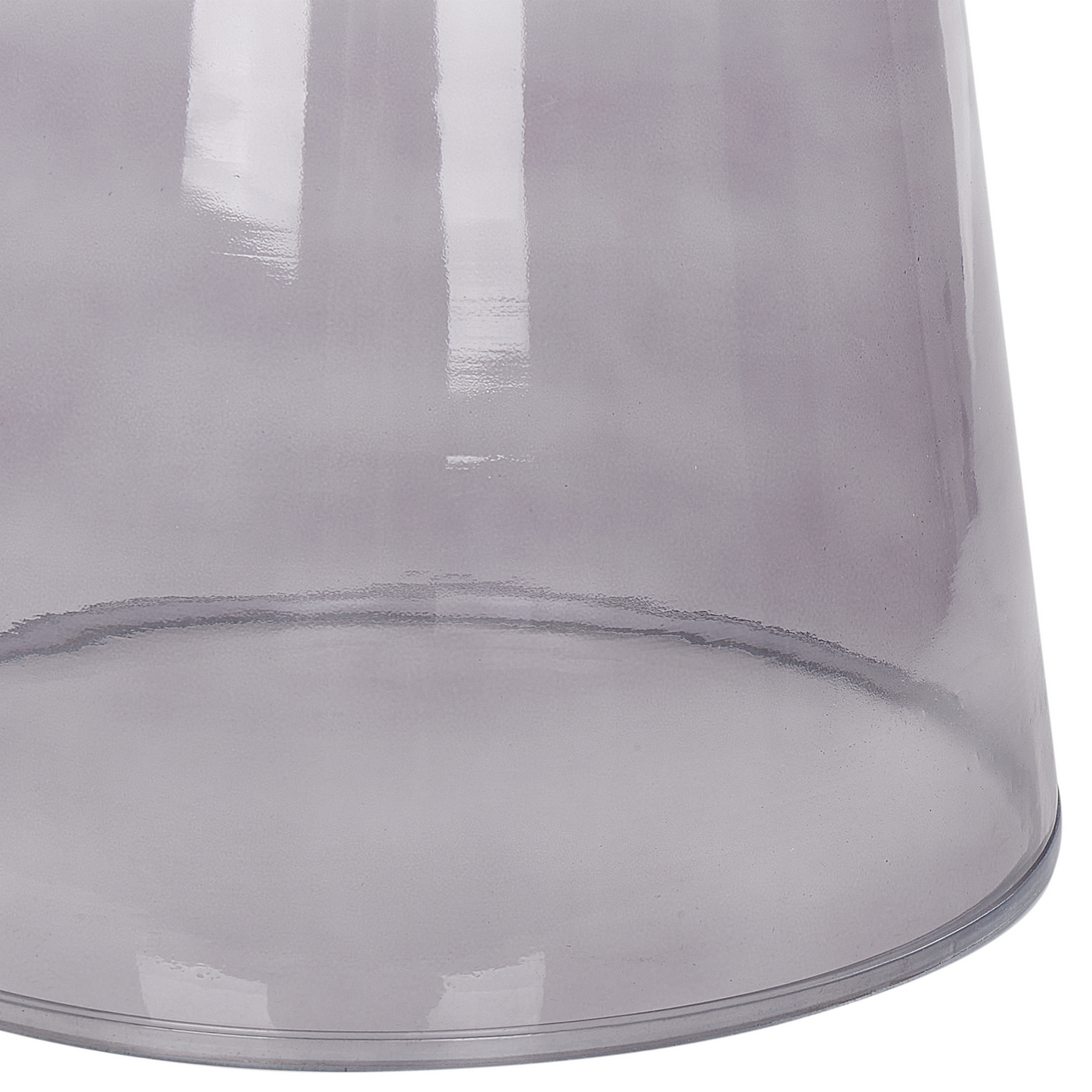 Home Tempered Glass Side Table 39cm Grey Tint Accent End Table For Modern Decor