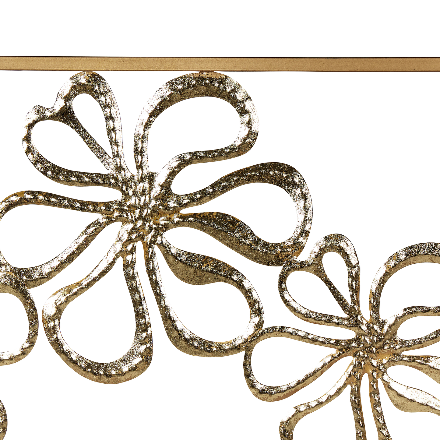 Home Gold Iron Wall Decor 90 x 31cm Handmade Floral Modern