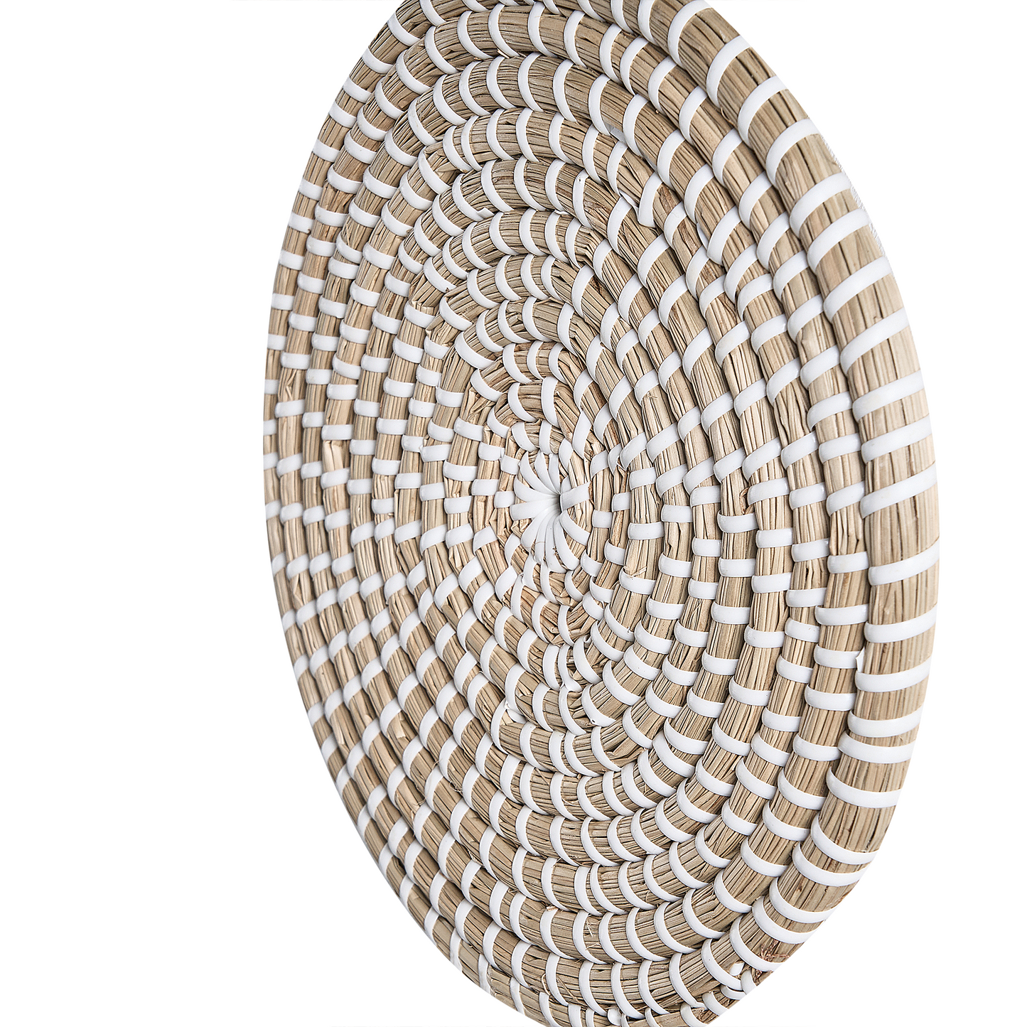 Set Of 3 Natural Seagrass Wall Decor Plates Handmade African Style Decorative Hanging Baskets