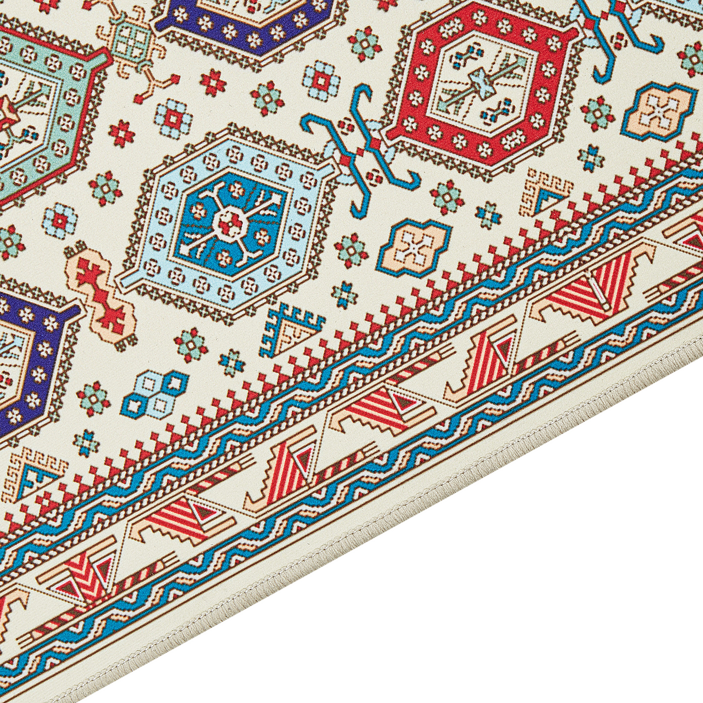 Multicolour Runner Rug 60 x 200cm Oriental Pattern Anti Slip