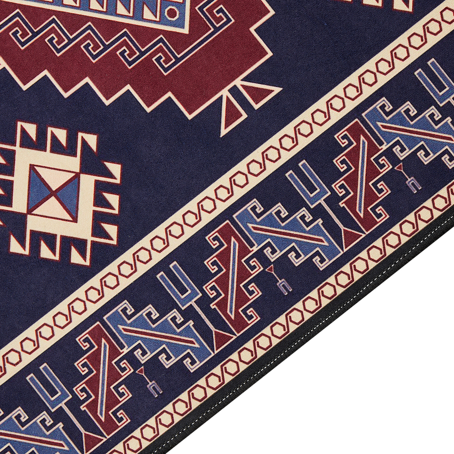 Runner Rug Blue Red Oriental Pattern 80 x 240 Anti Slip