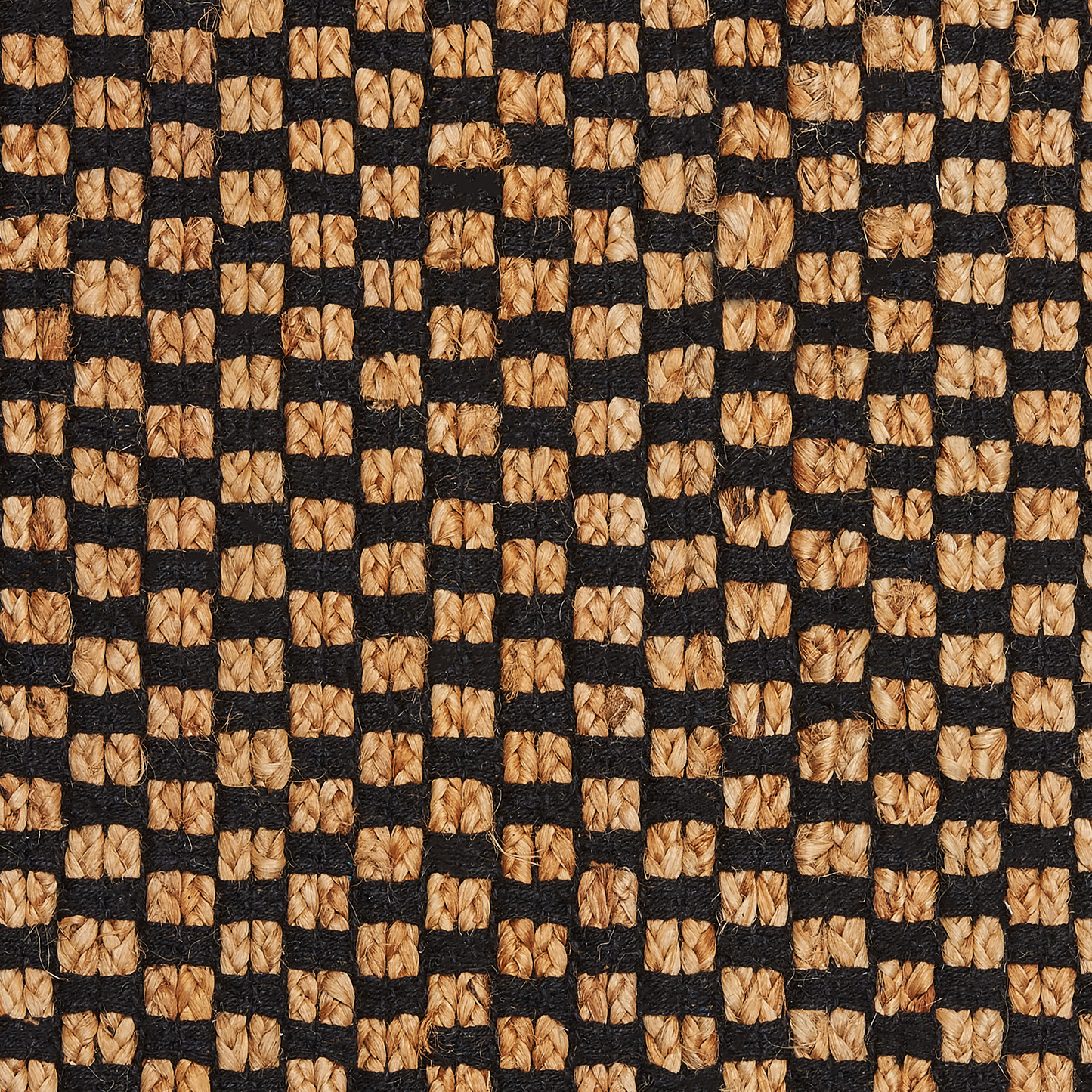 Home Handwoven Area Rug Black Beige Jute Leather 140 x 200