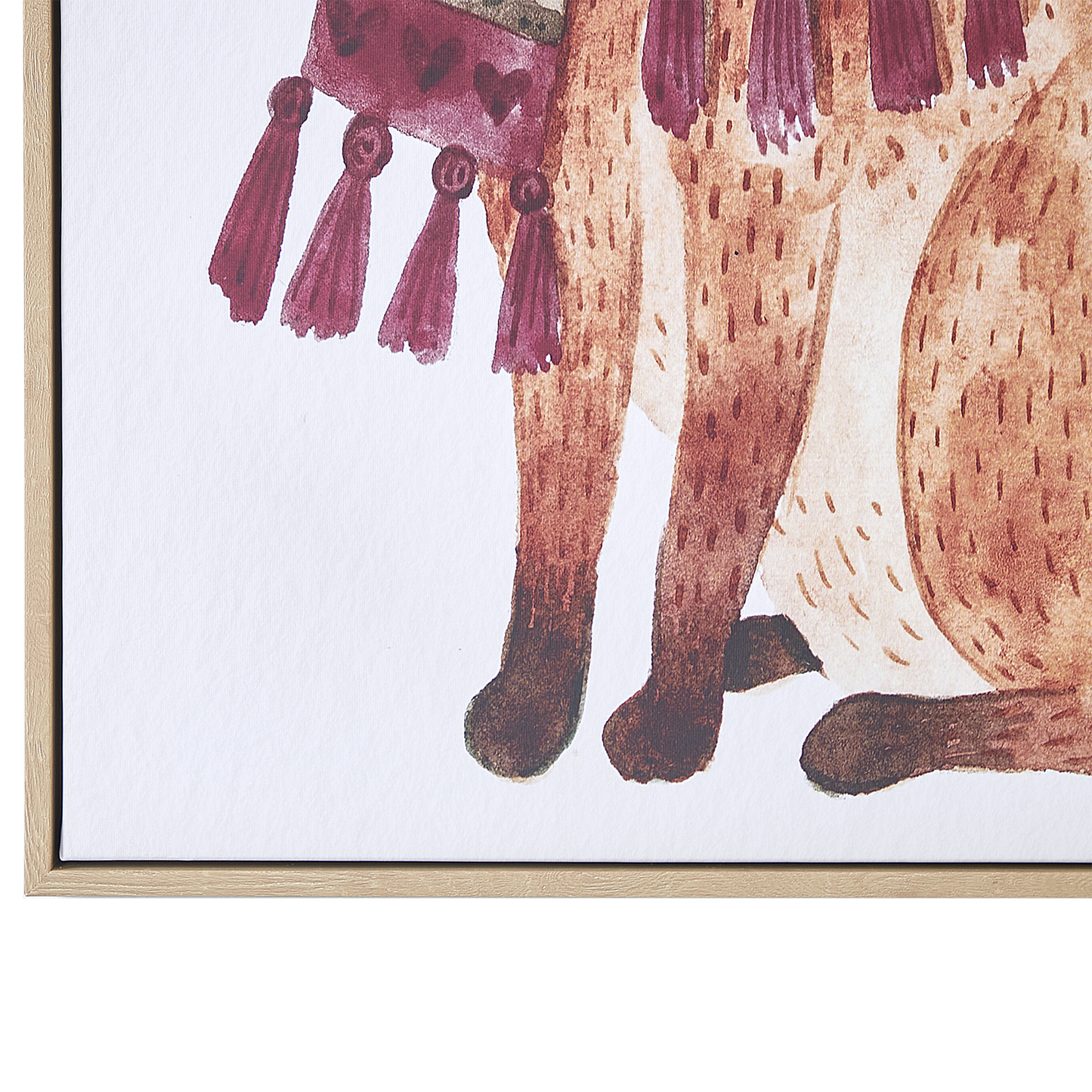 BrightNest Fox Canvas Art Print 93x63 cm Brown MDF Frame For Kids