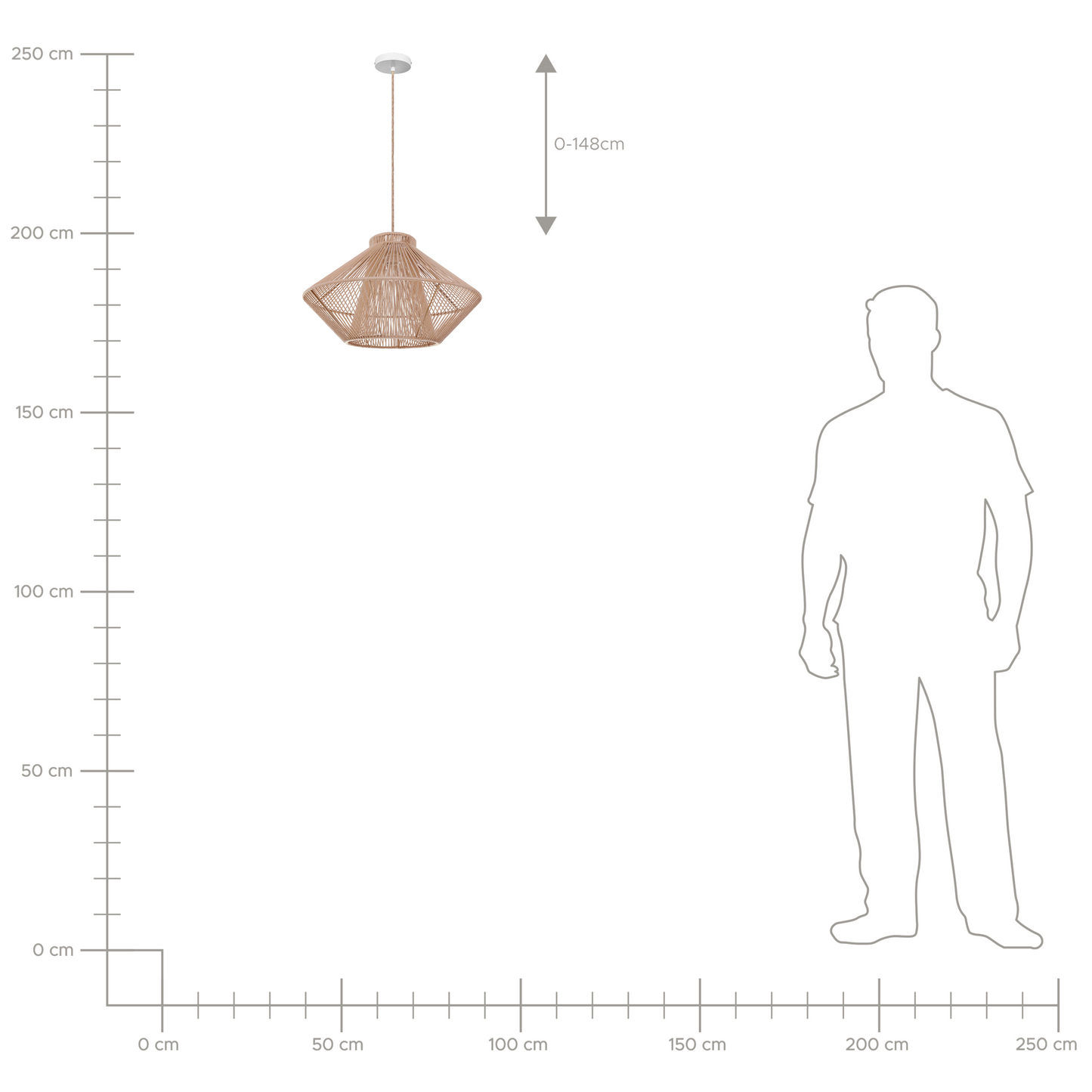 Pendant Lamp Beige Cotton Rope Cage Shade Japandi