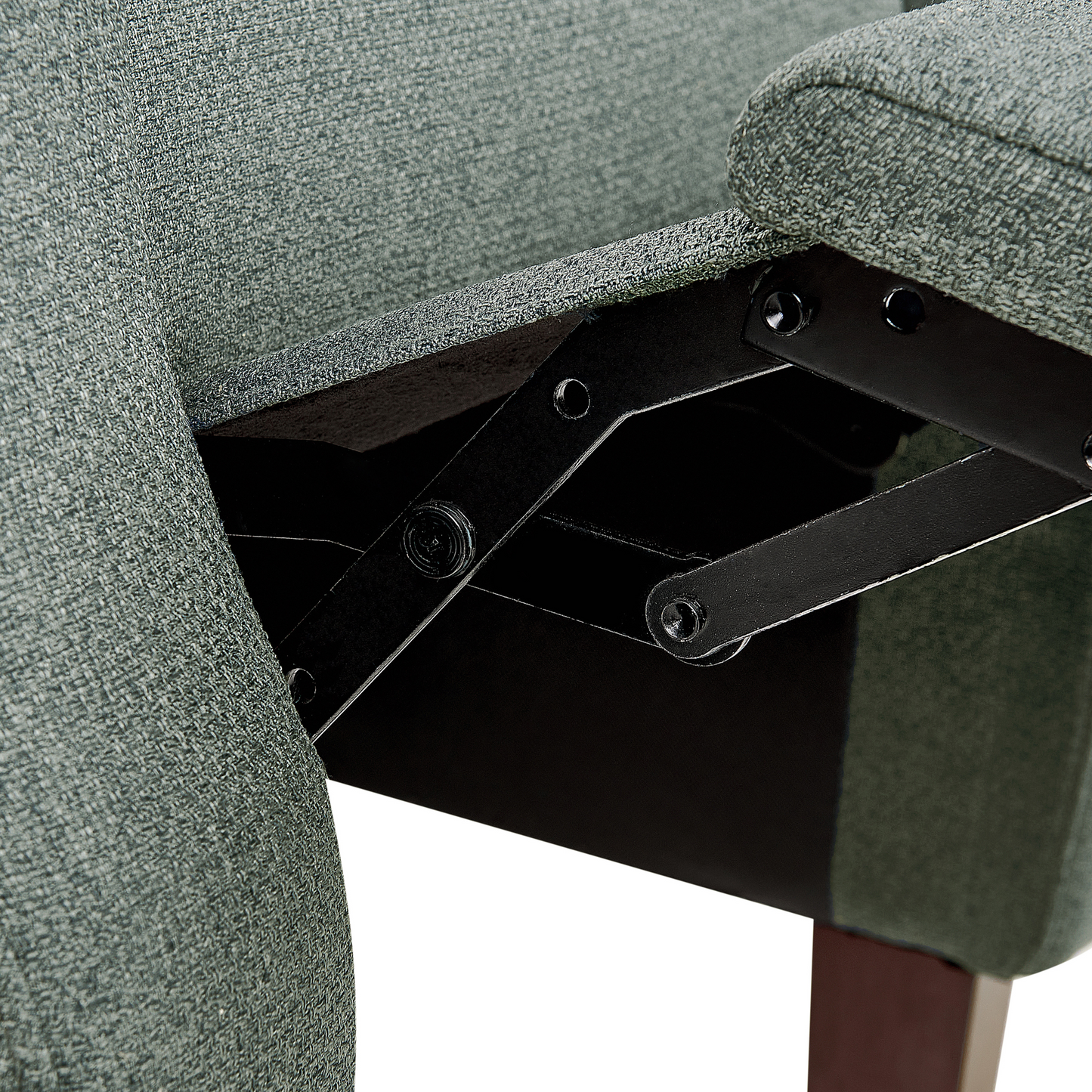 Heritage Home Retro Recliner Green Fabric Manual Push-Back Footrest