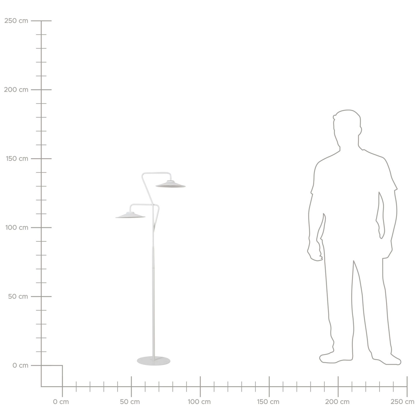 Living 2-Light LED Floor Lamp 140cm Warm White