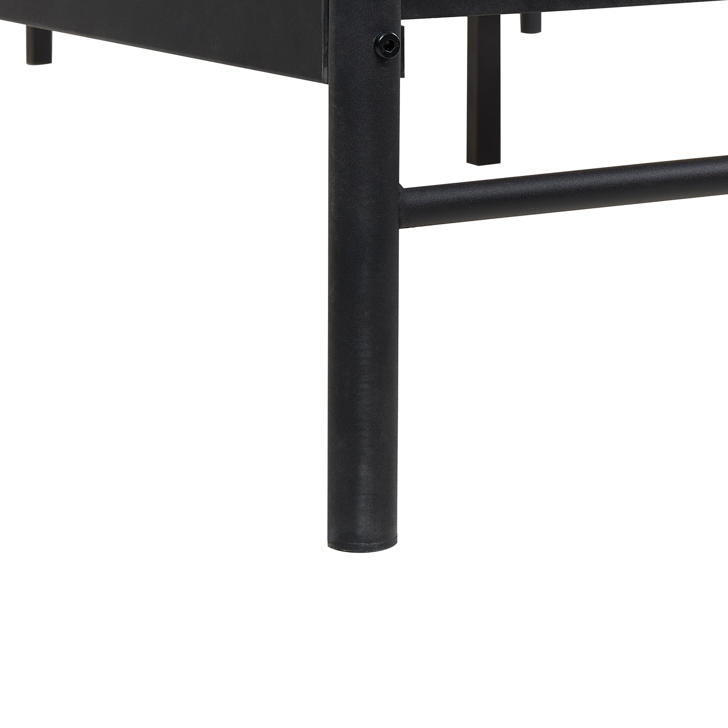 Black Metal Bed Frame With Slats 140 x 200 EU Double