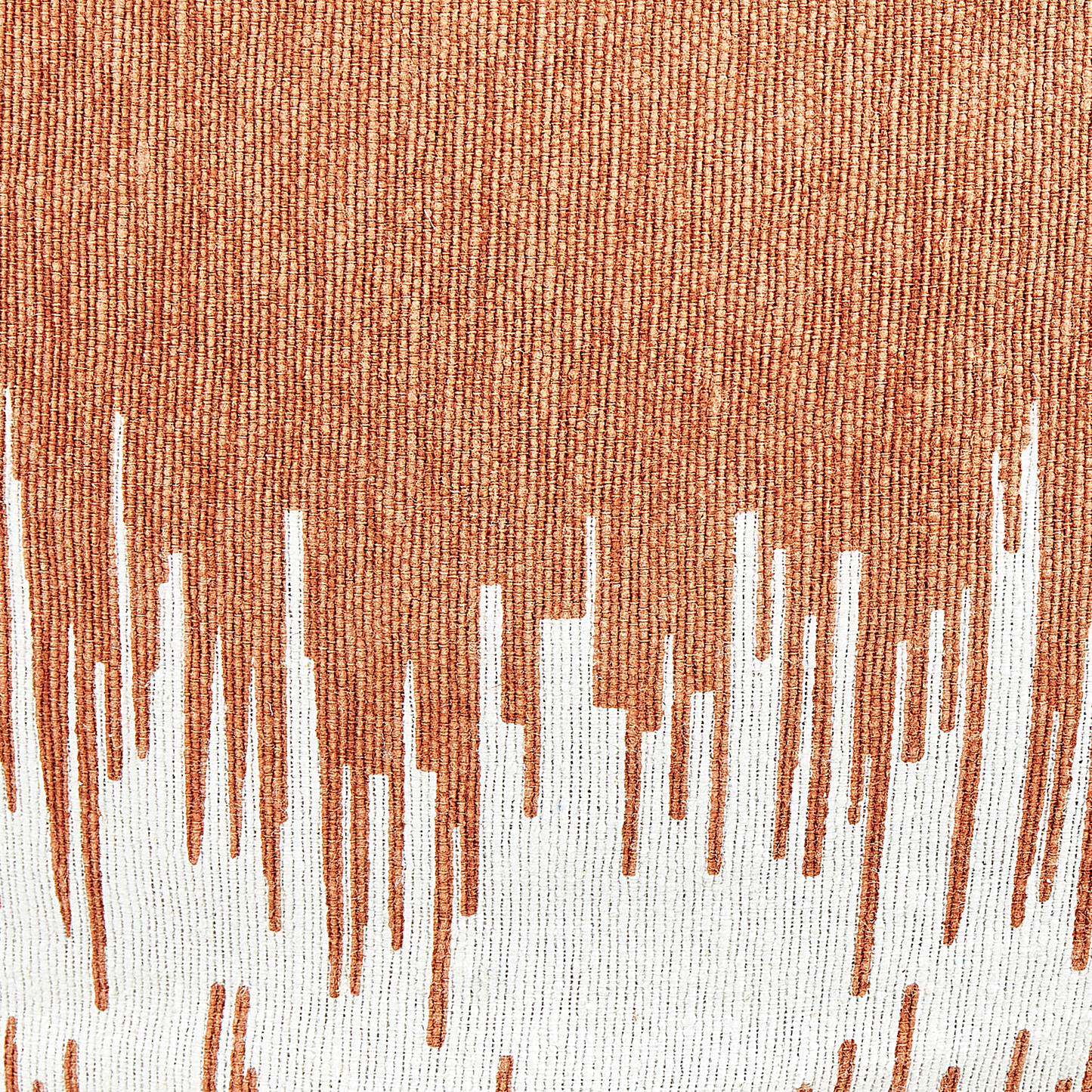 Pouffe Cotton White Orange 50 x 30cm Gradient Printed Pattern