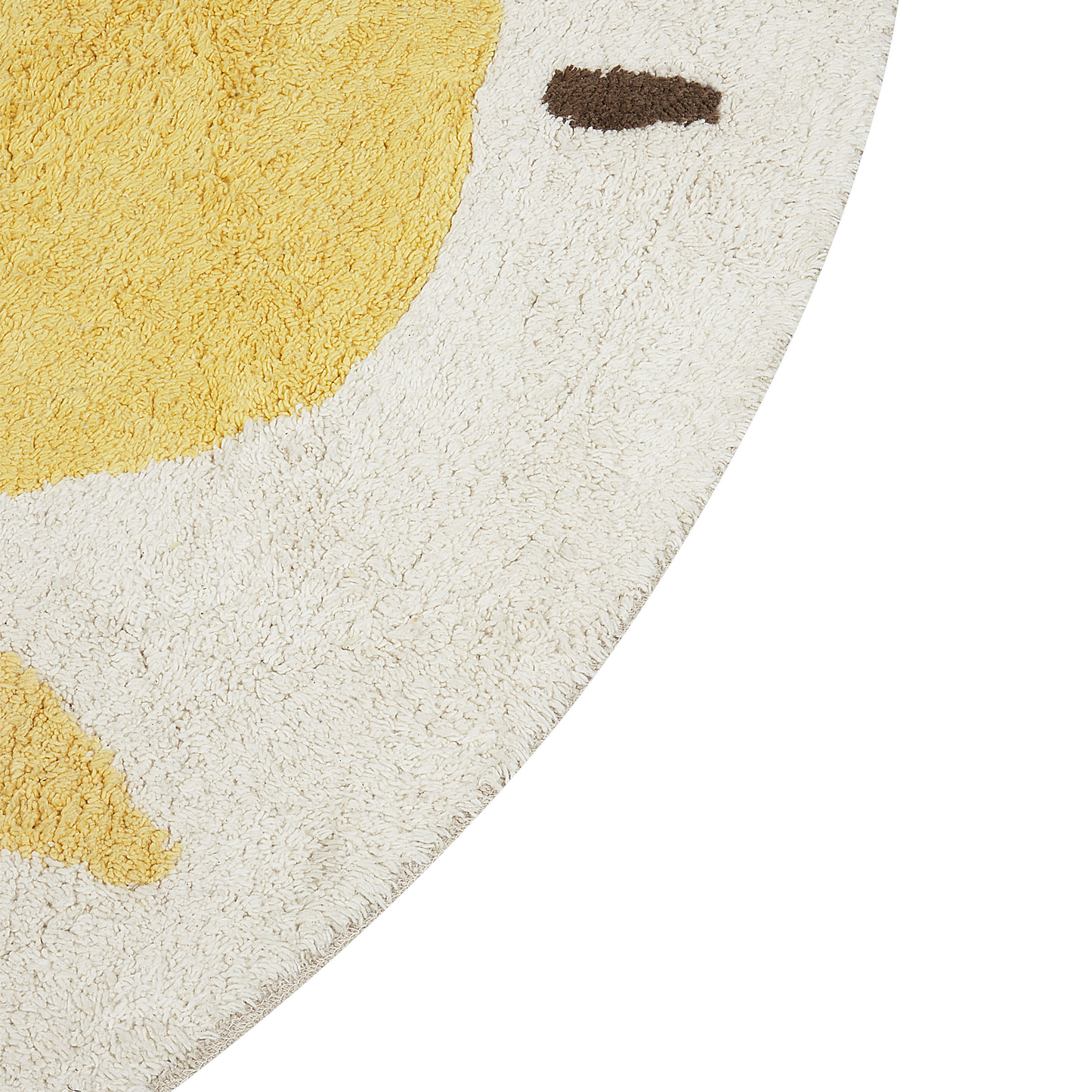 Boho Round Cotton Area Rug 140cm Beige Yellow