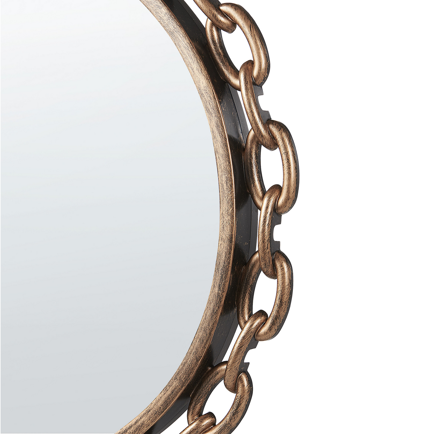 Wall Mirror Gold Chain Frame 46cm Distressed Finish Modern Design For Living Room Decor