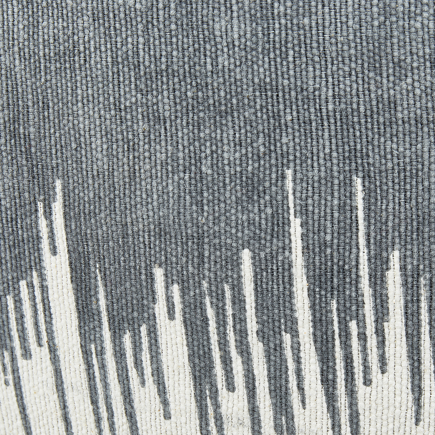 Pouffe White Grey Cotton 50 x 30cm Gradient Print Handmade