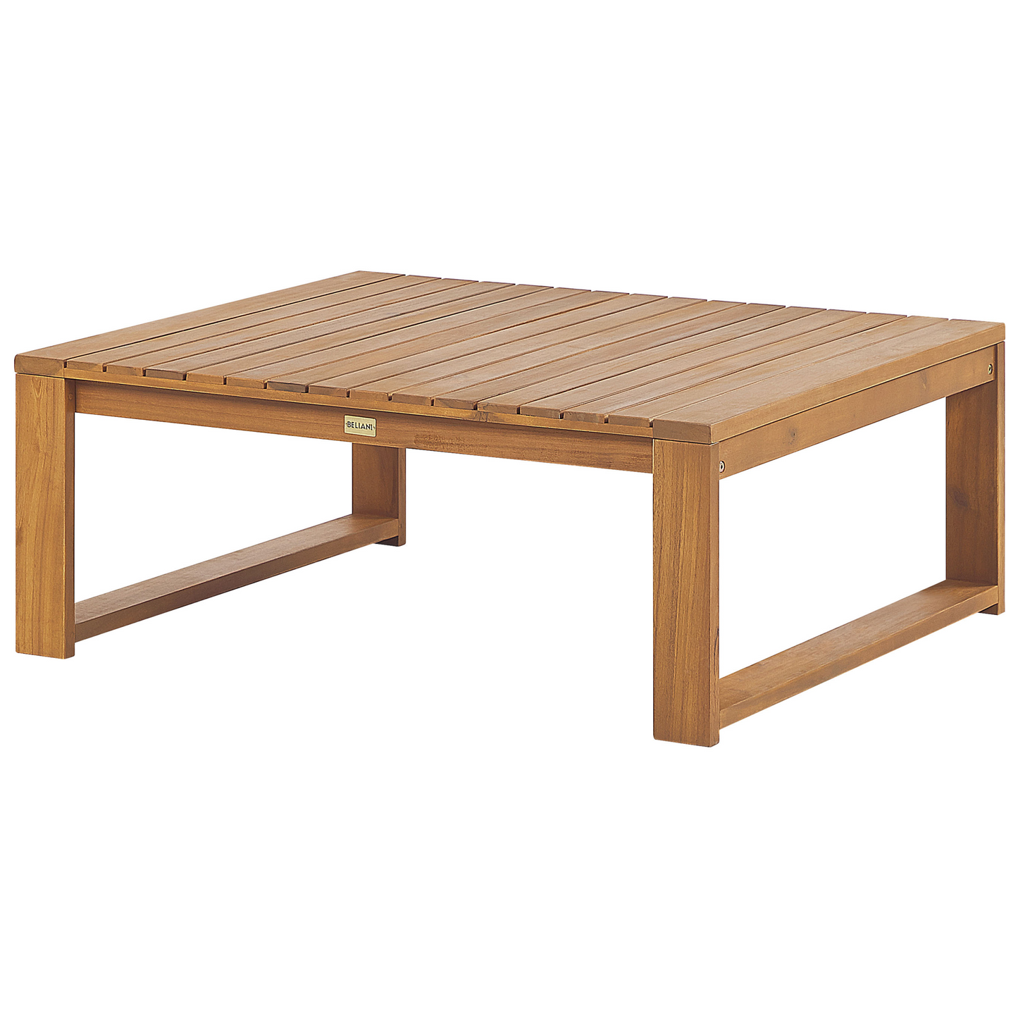 Outdoor Garden Sofa Set Light Brown Certified Acacia 5 Seater With Coffee Table Cushions Modern Design