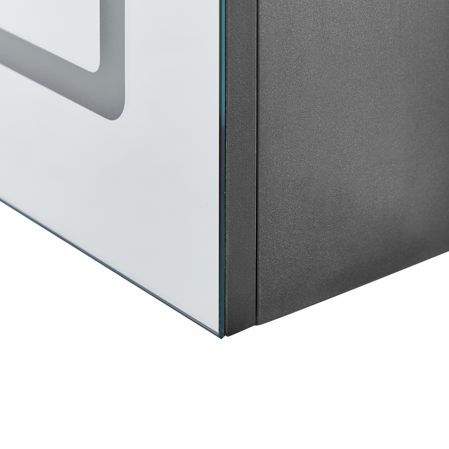 Bathroom Mirror Cabinet With LED 40 x 60cm Black Glass